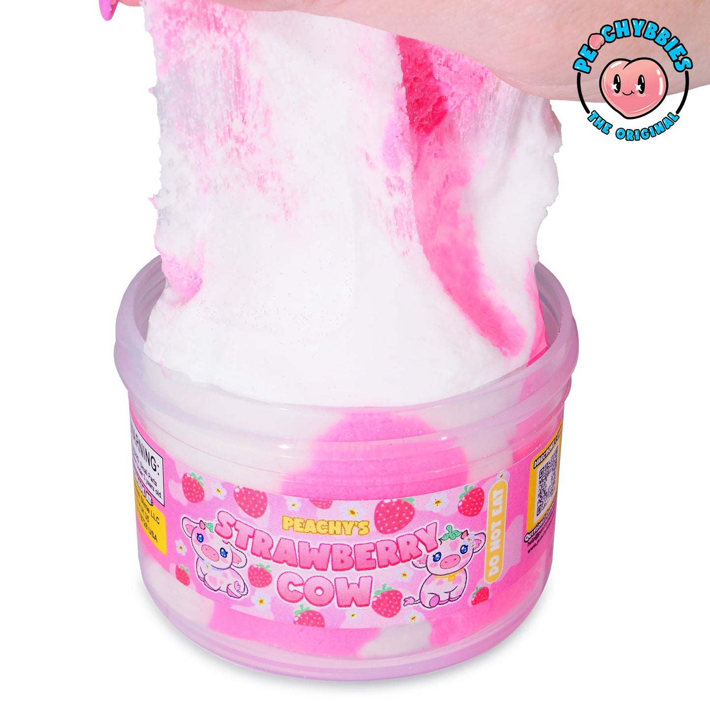 Peachybbies Slime Strawberry Cow Cloud Slime, Made In Usa Premium Slime, 100% Authentic Peachybbies, 7 Oz., Scented Slime For Ki
