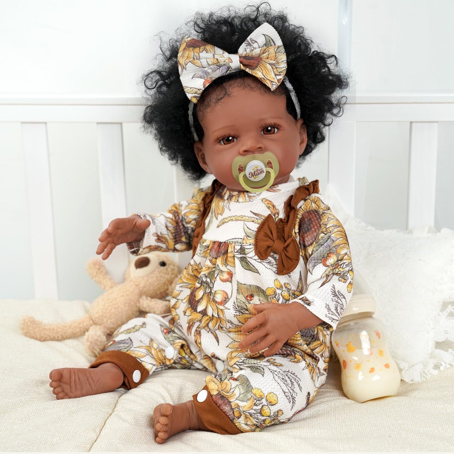 Babeside Black Baby Dolls Girl - 20 -Inch Lifelike Realistic Newborn Baby Dolls Real Life Baby With Clothes And Toy Gift For Kids Age 3+ - Megan