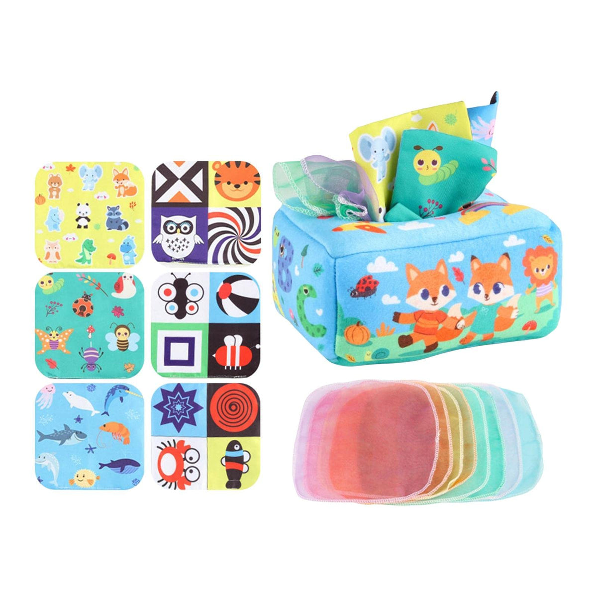 Bnf Pull Along Tissue Box Sensory Toy Busy Pull Tissues For Toddler Infant Baby Foxesbaby | Toys For Baby | Developmental Baby T