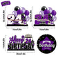 Lingteer Happy 24Th Birthday Purple Acrylic Table Topper Centerpieces Set - Cheers To 24 Years Old Birthday 24Th Bday Party Gift Decorations.