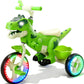 NMM Dinosaur Tricycle for Toddlers, Kids Trike with Music, LED, Tricycles for 3-5 Year Olds, for Rider, Big Wheel, Storage Baske