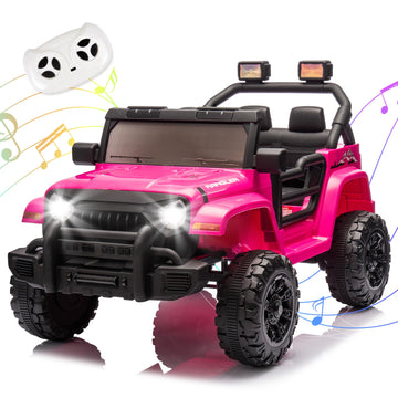 Okybaby Ride On Truck Car, 12V Kids' Electric Vehicles W/Parents Control, Ride On Toys For Toddlers With Music, Bluetooth, Four-