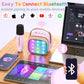 FLUESTON Mini Karaoke Machine for Kids Adults, Portable Bluetooth Speaker with 2 Wireless Microphones, Birthday Kids Gifts Toys
