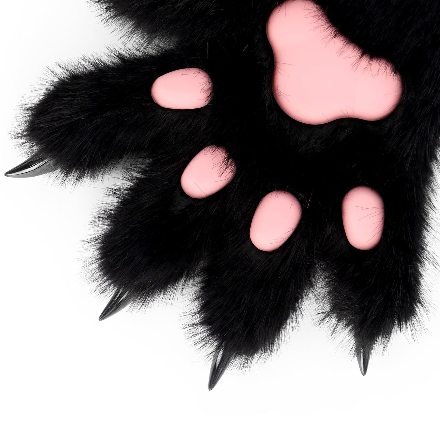 HAOAN Furry Fur Cat Wolf Fox Dog Fluffy Animal Paws Claws Gloves Mittens Hands Costume Cosplay Halloween Christmas for Kids