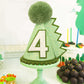 HODIHIWI Dinosaur 4th Birthday Hat Green Dino Theme Party Decoartion Favors For Boys Girls