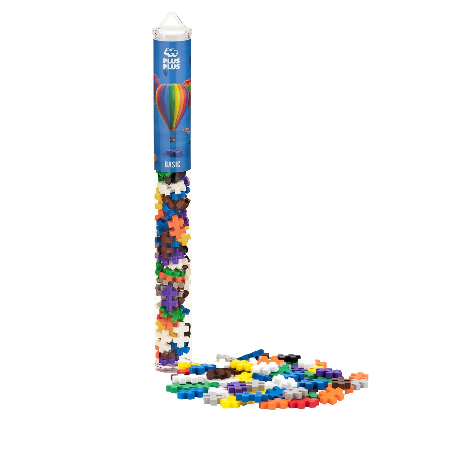 Plus Plus 70 Piece Interlocking Building Blocks For Kids, Open Ended Connecting Toys, Stem Bin Classroom Mini Manipulatives - Basic Mix Play Tube