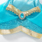 Aovclkid Little Girls Jasmine Princess Costume Girls Movie Role Play Halloween Party Outfits(7-8 Years,Blue)