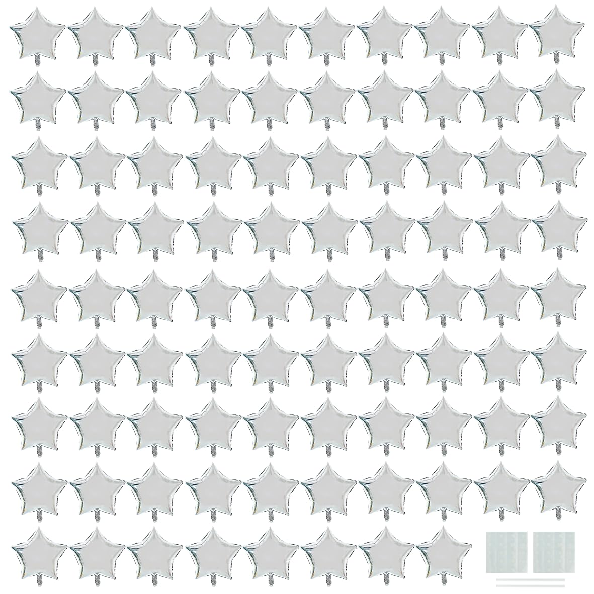 TONIFUL 50Pcs Star Balloons 5 Inch Silver Star Shape Foil Balloons Star Mylar Balloons Star Helium Birthday Balloons for Birthda