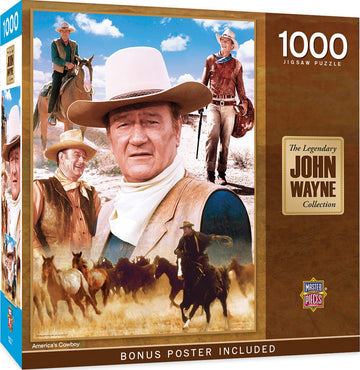 Masterpieces 1000 Piece John Wayne Jigsaw Puzzle For Adults, Family, Or Youth - America'S Cowboy - 19.25''X26.75''