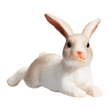 Mojo Rabbit Lying Realistic International Wildlife Hand Painted Toy Figurine