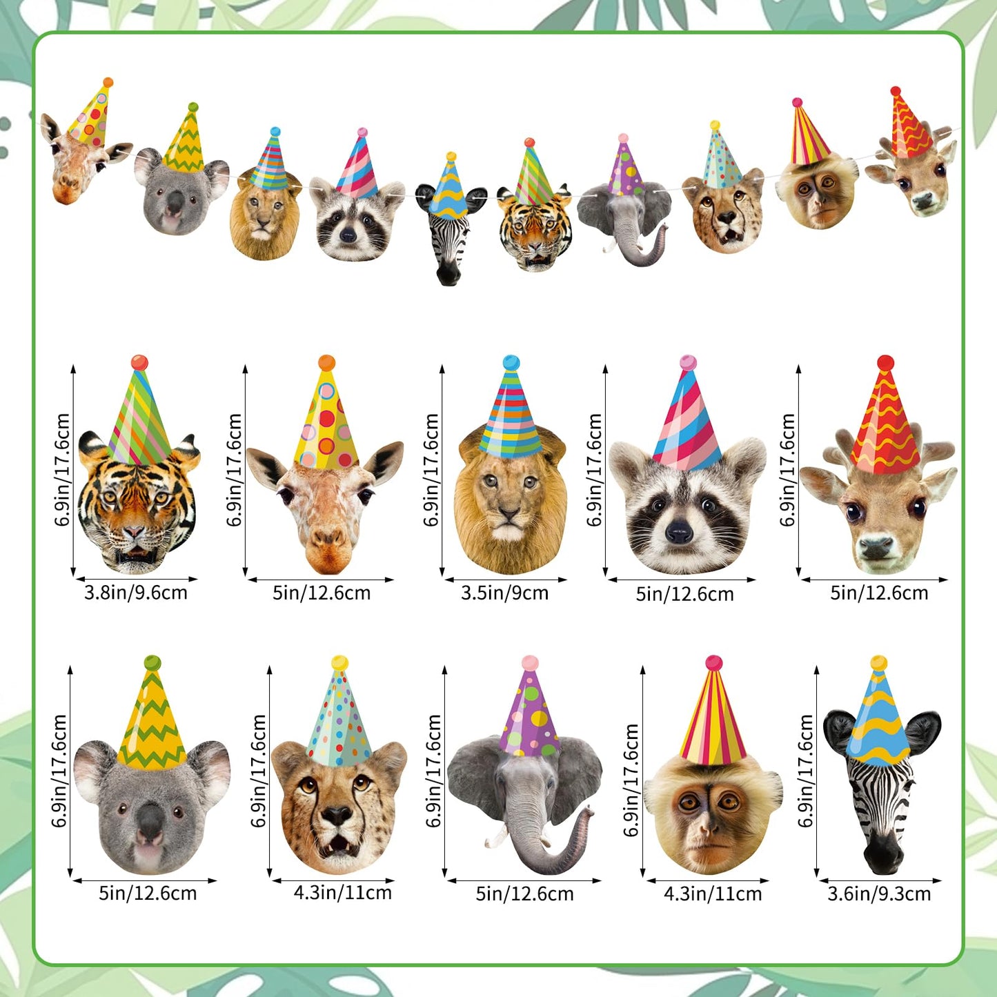 Safari Animals Happy Birthday Banner Wild Zoo Jungle Animals Decorations for Kids Safari Animals Party Decorations Woodland Anim