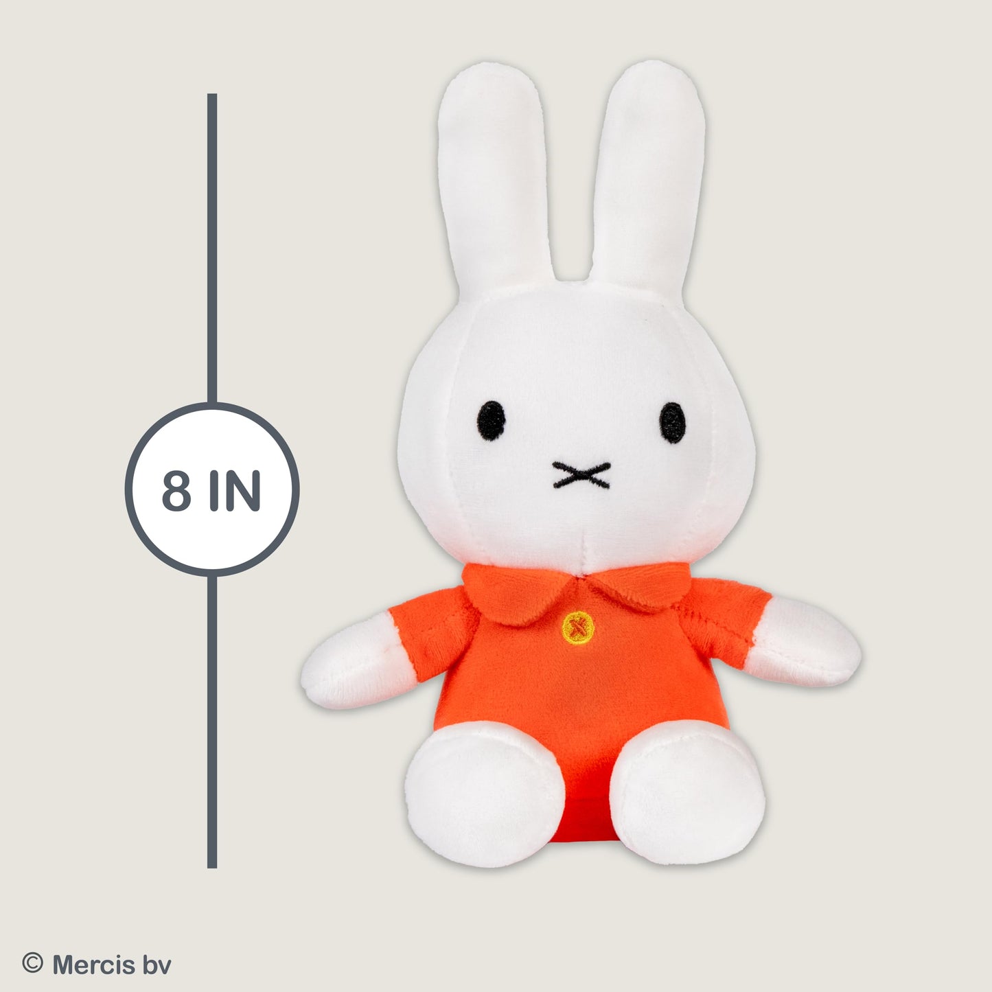 KIDS PREFERRED Miffy Plush Toy, 8 Inch Sitting Dutch Bunny Plush from Dick Bruna, Soft Boa Rabbit Bunny Stuffed Animal Plushie D