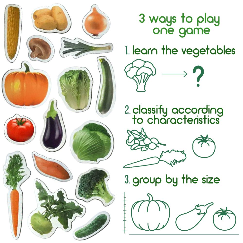 Magdum 25 Fridge Magnets For Toddlers - Vegetable Kids Magnets For Fridge - Toddler Magnets For Refrigerator - Magnetic Animals - Fridge Magnets For Kids - Animal Magnets - Toddler Fridge Magnets
