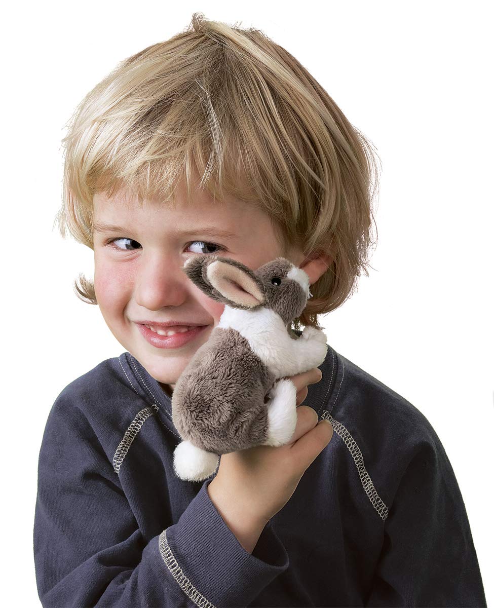 Folkmanis Mini Bunny Rabbit Finger Puppet, Multicolor, 1 Ea