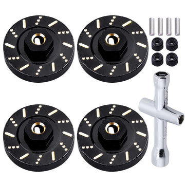 Brass Extended Wheel Spacers Wheel Weights 7mm Hex for Axial SCX24 1/24 RC Crawler Upgrade Parts (4-Pack)
