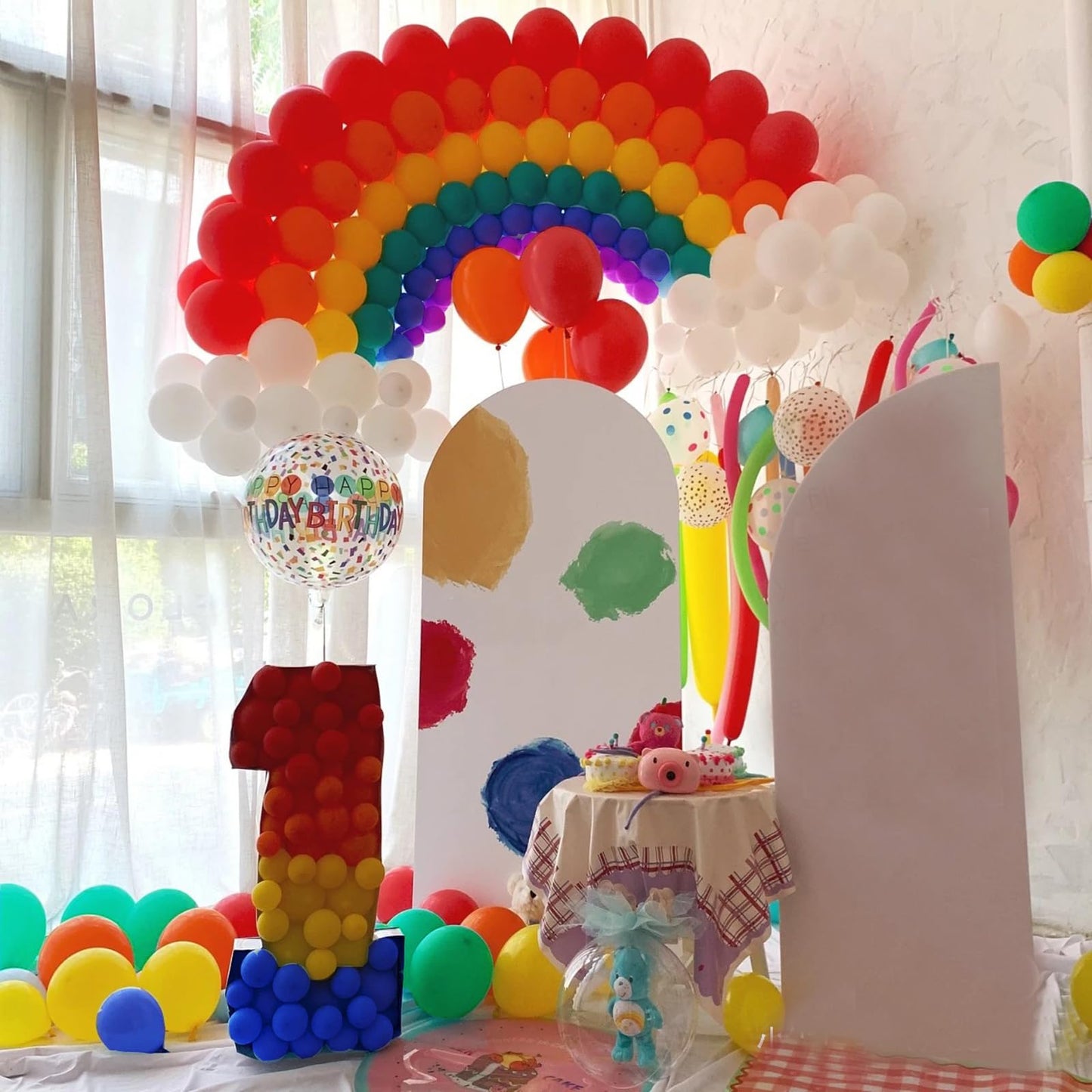 164Pcs Rainbow Balloons For Balloon Arch