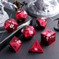 Matt Red DND Metal Dice, DNDND 7 PCS Heavy Metallic D&D Dice Set with Grogeous Gift Case for Dungeons and Dragon Tabletop Game (