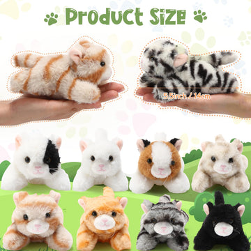 Lenwen 10 Pcs Cat Stuffed Animals Bulk Soft Cuddly Kitten Plush Sets Smitten Kittens Assorted Fluffy Stuffed Cats For Kiddos Birthday Valentine'S Day Gift Party Goodie Bags Stuffers(Prone Style)