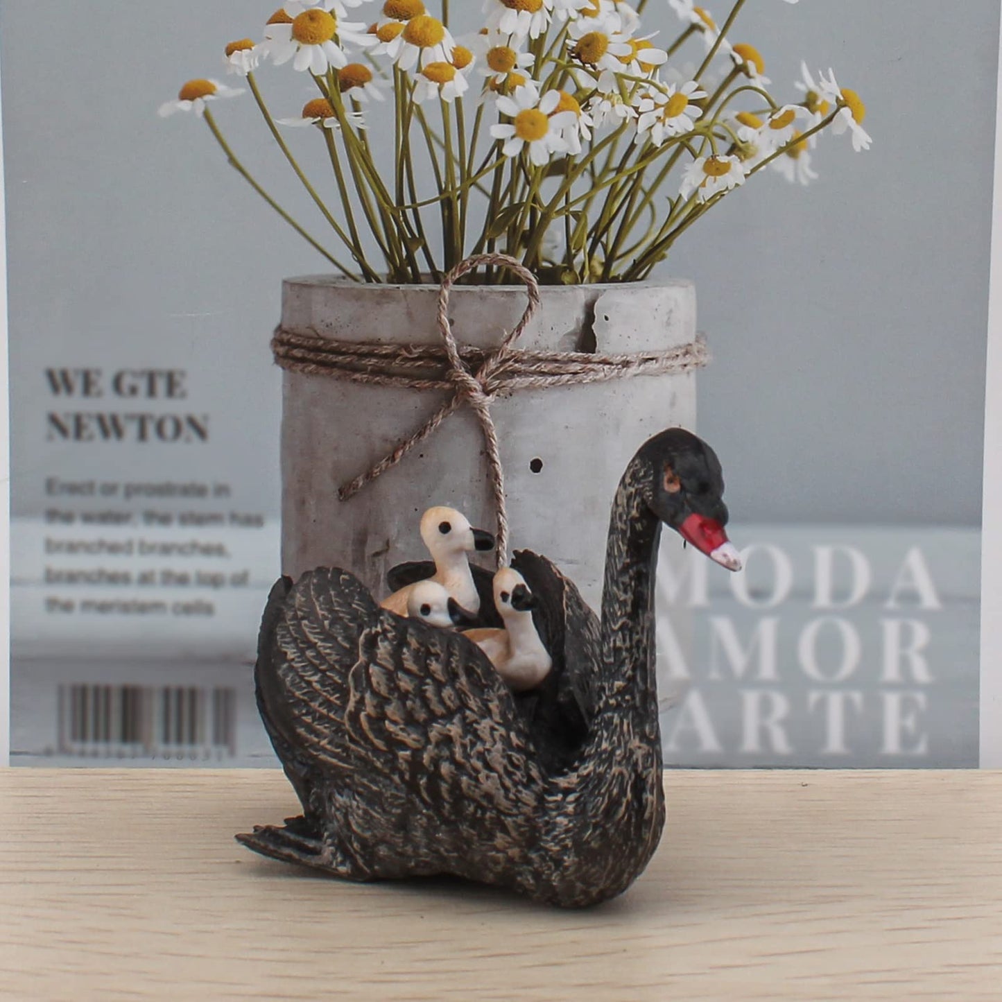 LC JoyCre Black Swan Figurine 3 Inch Big Black Goose Toy Swan Toy Animal Figure for Toddlers Preschool Animals Figures Eduaction