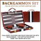 Backgn Sets for mature-themeds 15 Inch Backgn Brown Sets Classic Board Game with enhanced Leather Case  Portable Travels Strategy Backgn Game Set for mature-themeds  Kids (Brown)