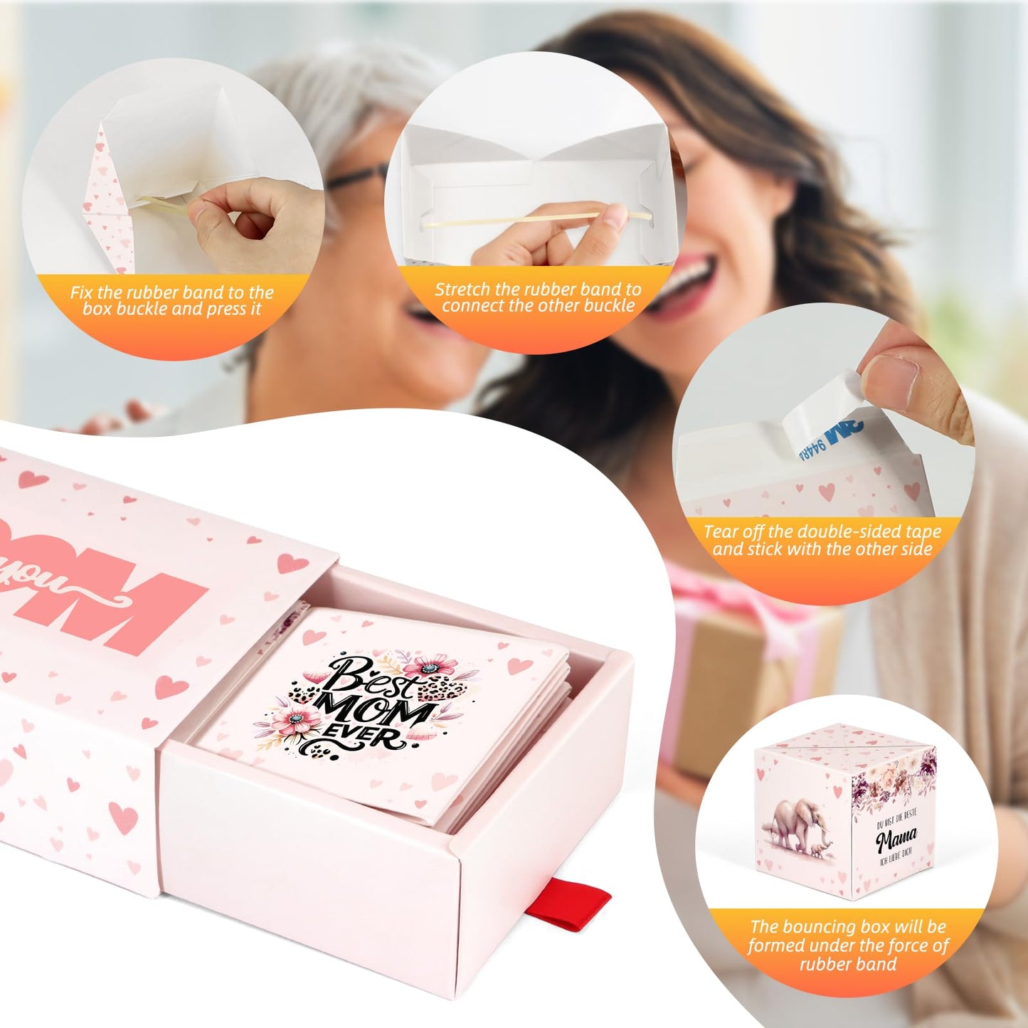 Wenmthg 2024 Mother'S Day Surprise Gift Box Explosion For Money - 10 Pcs Money Gift Box With Confetti - Cash Gift Idea For Mom -