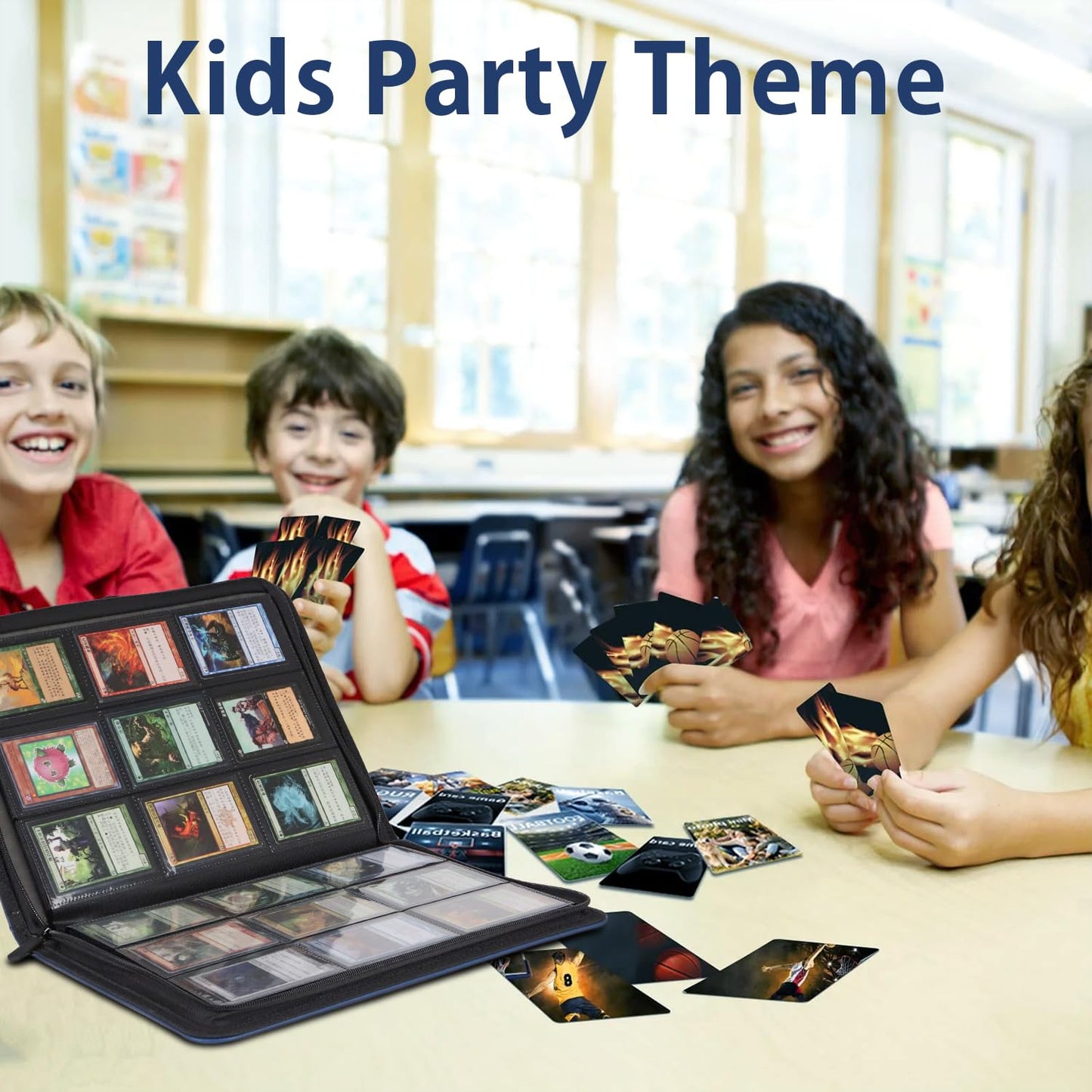 9 Pocket Card Binder  enhanced Zip Trading Card Binder  360 Double Sided Pocket PU Collection Binder  Collector Album  Card Folder for MTG  TCG  Sports Cards  (Blue)