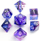 Pjoy Dnd Sharp Edged Dice Set, 7Pcs Blue And Purple Dnd Dice Set Resin D&D Polyhedral Dice With Dice Case For Role Playing Dice