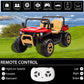 FINITO 24V 2 Seater Ride On Dump Truck,4WD Side by Side Kids UTV with Remote Control, Rubber-Plastic Polymerized EVA Tire Electr