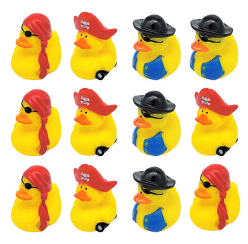 Cool Rubber Ducks (2') Standard Size. (12 Pack) Cute Duck Bath Tub Pool Toys. (Pirate Rubber Duckies)
