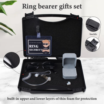 Keymall Ring Bearer Wedding Ring Security Box Include Special Agent ID Card Shades Ring Box For Kids Ring Bearer Proposal Gift (