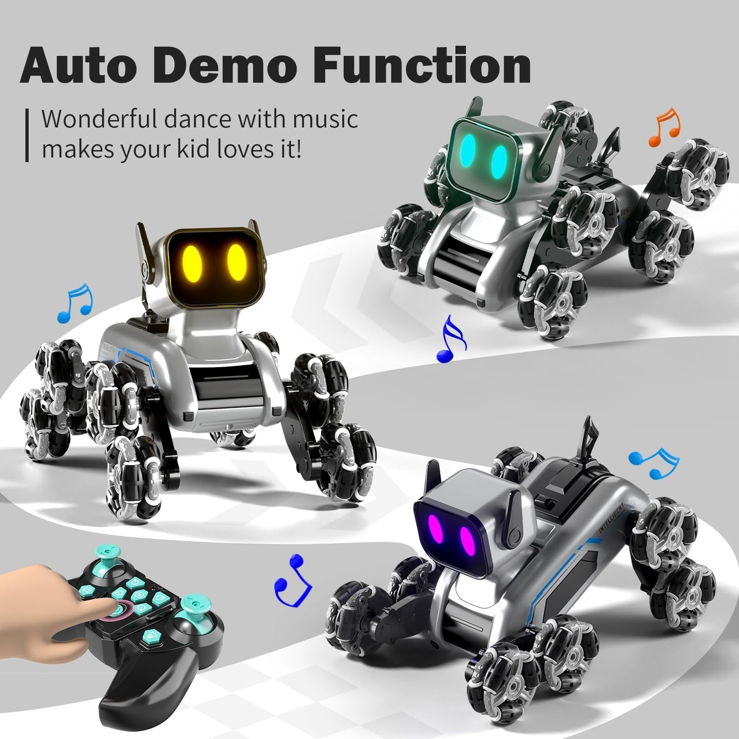 BLF FUN Remote Control Robot Boys Toys 6-8, 8WD Gesture Sensing Stunt Rc Robot Dog for Kid Boys 8-12, RC Car Robot Toys for Boys