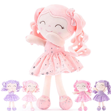 Gloveleya Soft Dolls Plush Baby Dolls My First Baby Doll Baby Dolls First Baby Doll Plush Baby Doll Coral Pink Dress Baby Doll Gift 12Inches
