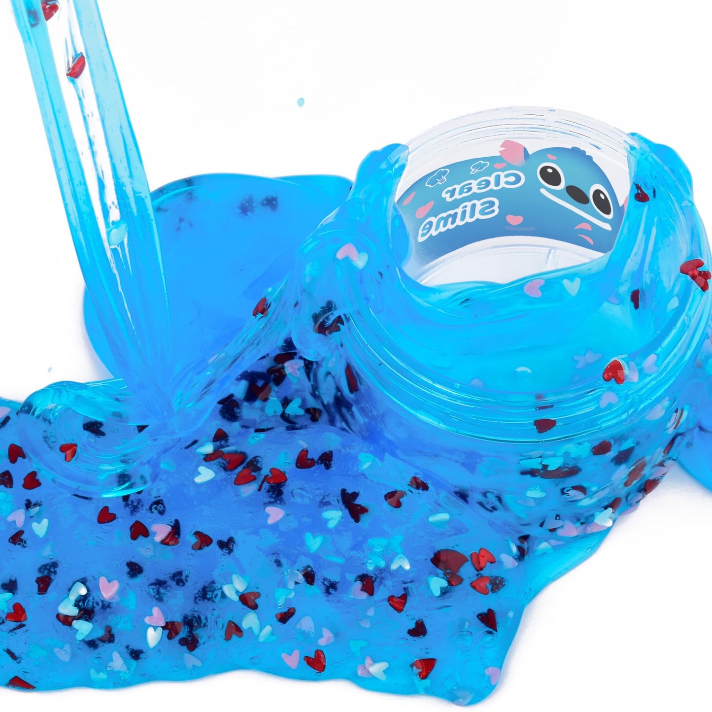 Jigejunfa Blue Clear Slime, Scented Crystal Water Jelly, 7OZ, Soft Putty, Stress Relief Toy for Kids, Birthday Party Favors
