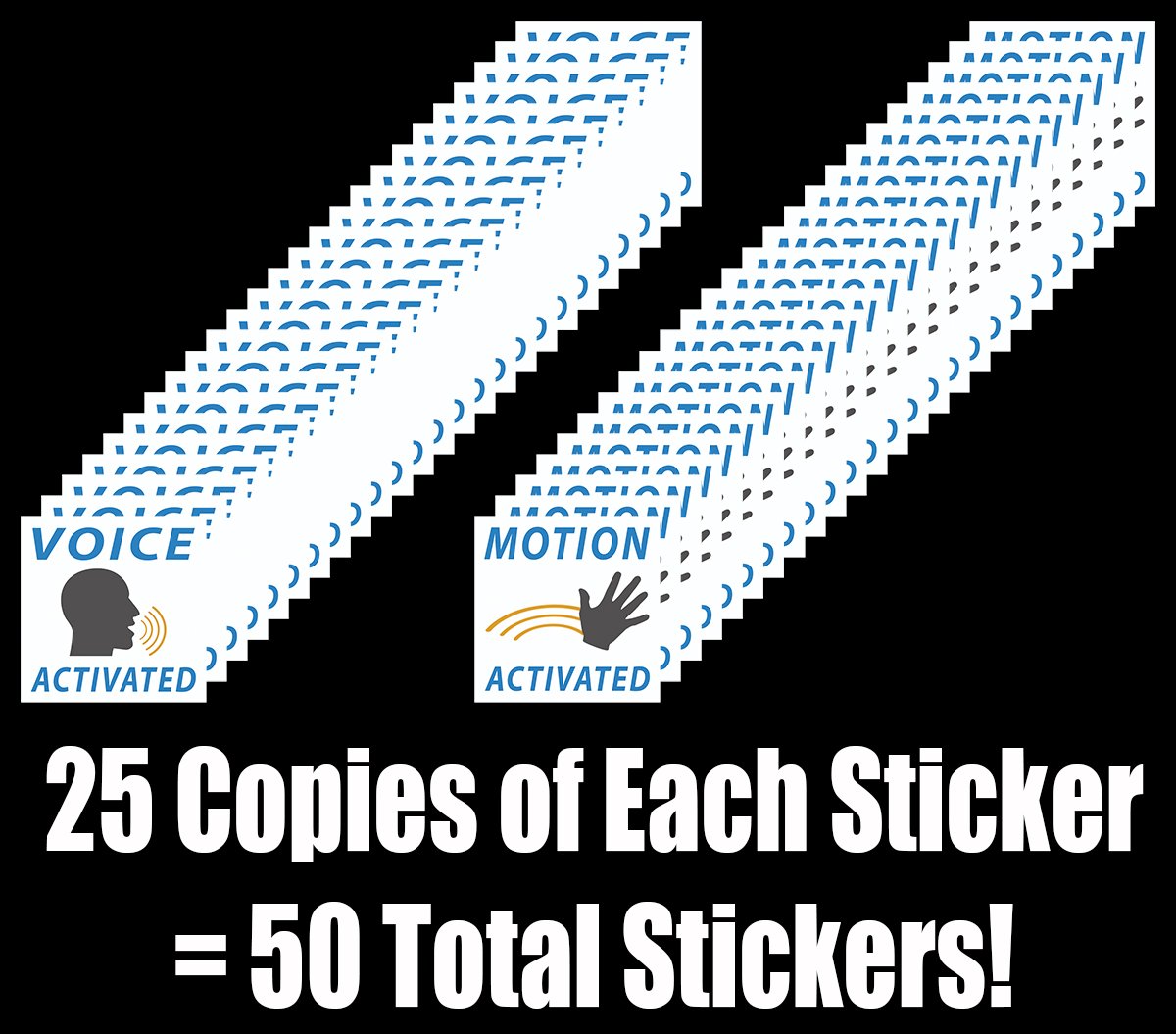 Funny, Realistic Voice & Motion Activated Prank Stickers, 50 Pack. Christmas Gag Gifts Under 10 Dollars To Trick Your Friends To Wave Hands And Yell In Public. Weird Stuff For Practical Jokes, Laughs