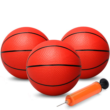 7 Inch Mini Basketballs, 5 Pack 7'' Basketball Set With Pump Durable Pvc Basketballs For Mini Basketball Hoop For Toddlers Kids 