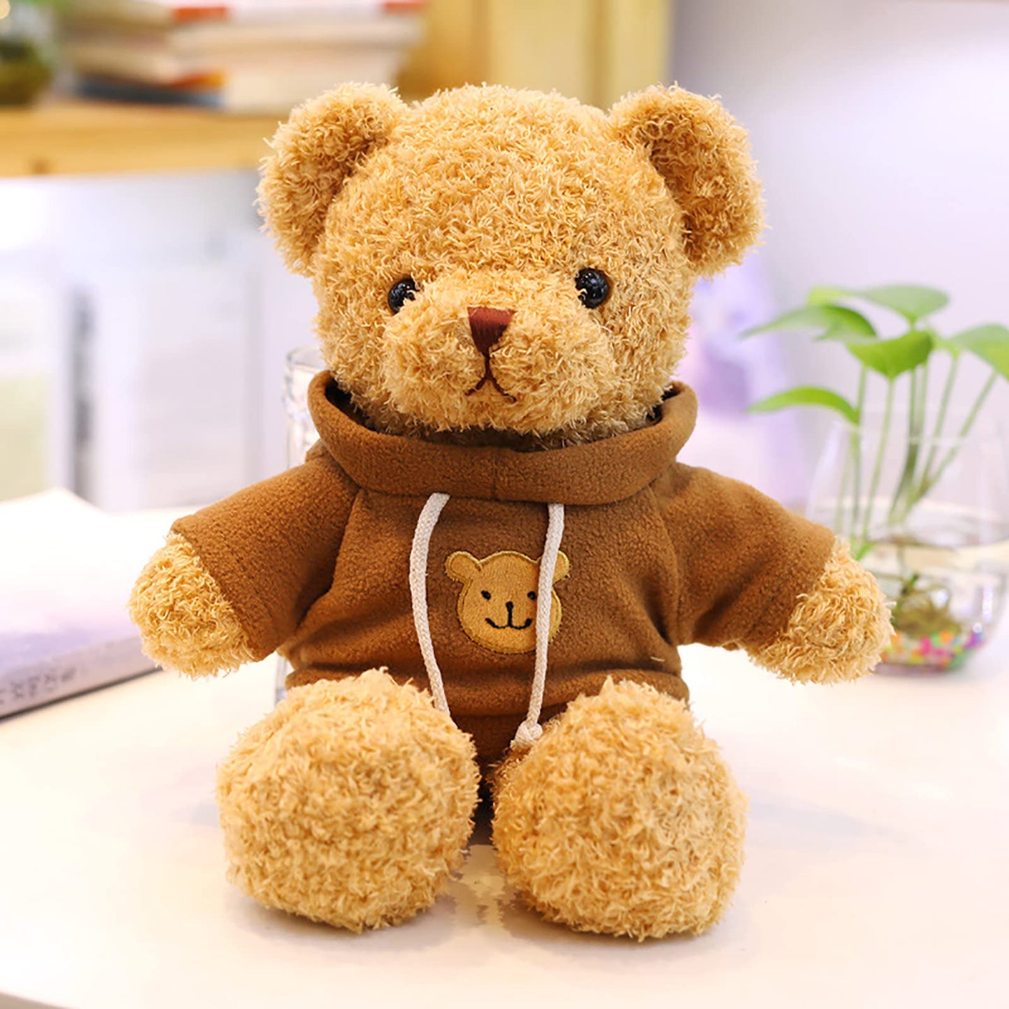 Aoriher 2 Pieces Valentine'S Day Stuffed Bears Animal Plush Gifts Prom 11.8 Inch Soft Bear Clothes Bear Plush For Newlyweds Mom