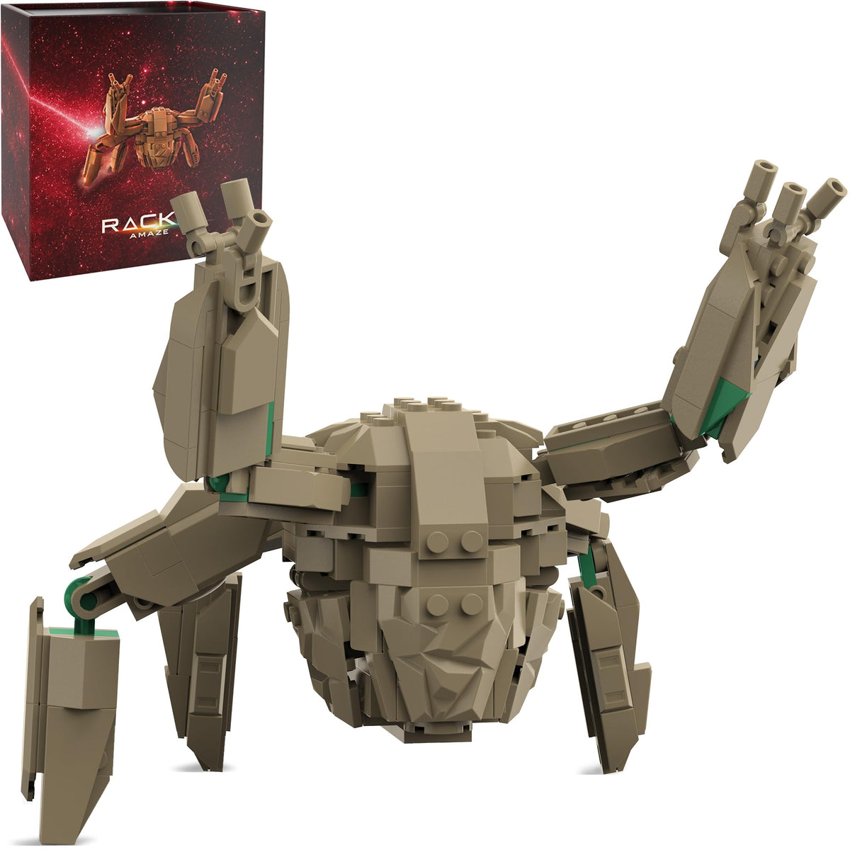 AMAZE Rocky Collectible Building Set, SciFi Alien Figurine Toy, 335 Pieces