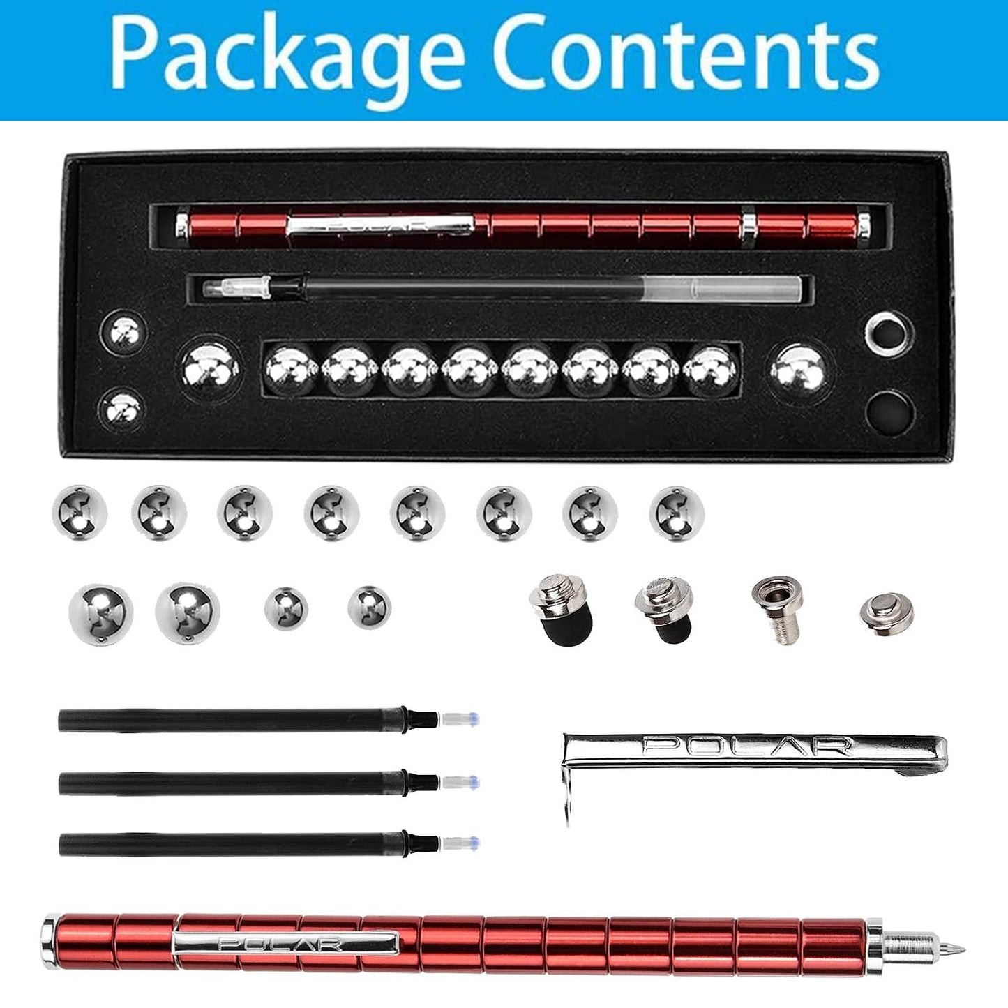 Wqwquu Fidget Pen,Magnetic Pen, Decompression Magnetic Fidget Toy Pen, Magnet Pen Fidget Toy Relieve Pressure Novel Toy Gifts For Kids Or Friends! (Red)