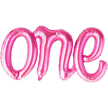 Katchon, Pink One Balloon For First Birthday - 20 Inch | Hot Pink 1 Balloon For First Birthday Decorations | Script One Balloons For 1St Birthday Decorations Girl | One Year Old Birthday Decorations