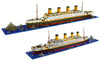 dOvOb Mini Blocks Titanic Model Set, 1872 Pieces, Small Size, Assorted Color, Includes 2 Figures, Model 66503