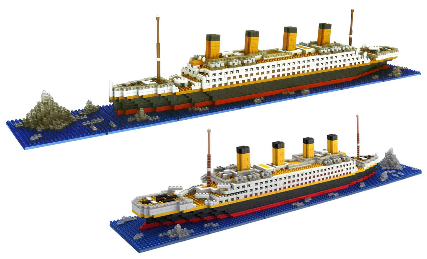 dOvOb Mini Blocks Titanic Model Set, 1872 Pieces, Small Size, Assorted Color, Includes 2 Figures, Model 66503
