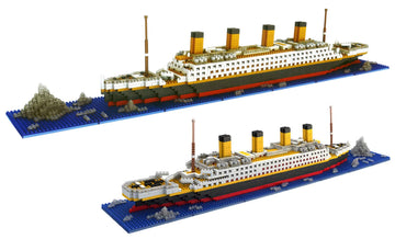 dOvOb Mini Blocks Titanic Model Set, 1872 Pieces, Small Size, Assorted Color, Includes 2 Figures, Model 66503