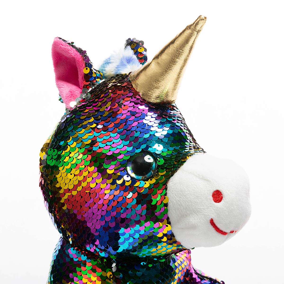 Hollyhome Sequins Unicorn Stuffed Animal Toy Reversible Rainbow Sequins Unicorn Gift For Kids 12 Inches