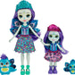 Mattel Enchantimals Family Set With 2 Sister Small Dolls & 2 Animal Figures, Patter (6Inch) & Piera (4Inch) Peacock Dolls In R