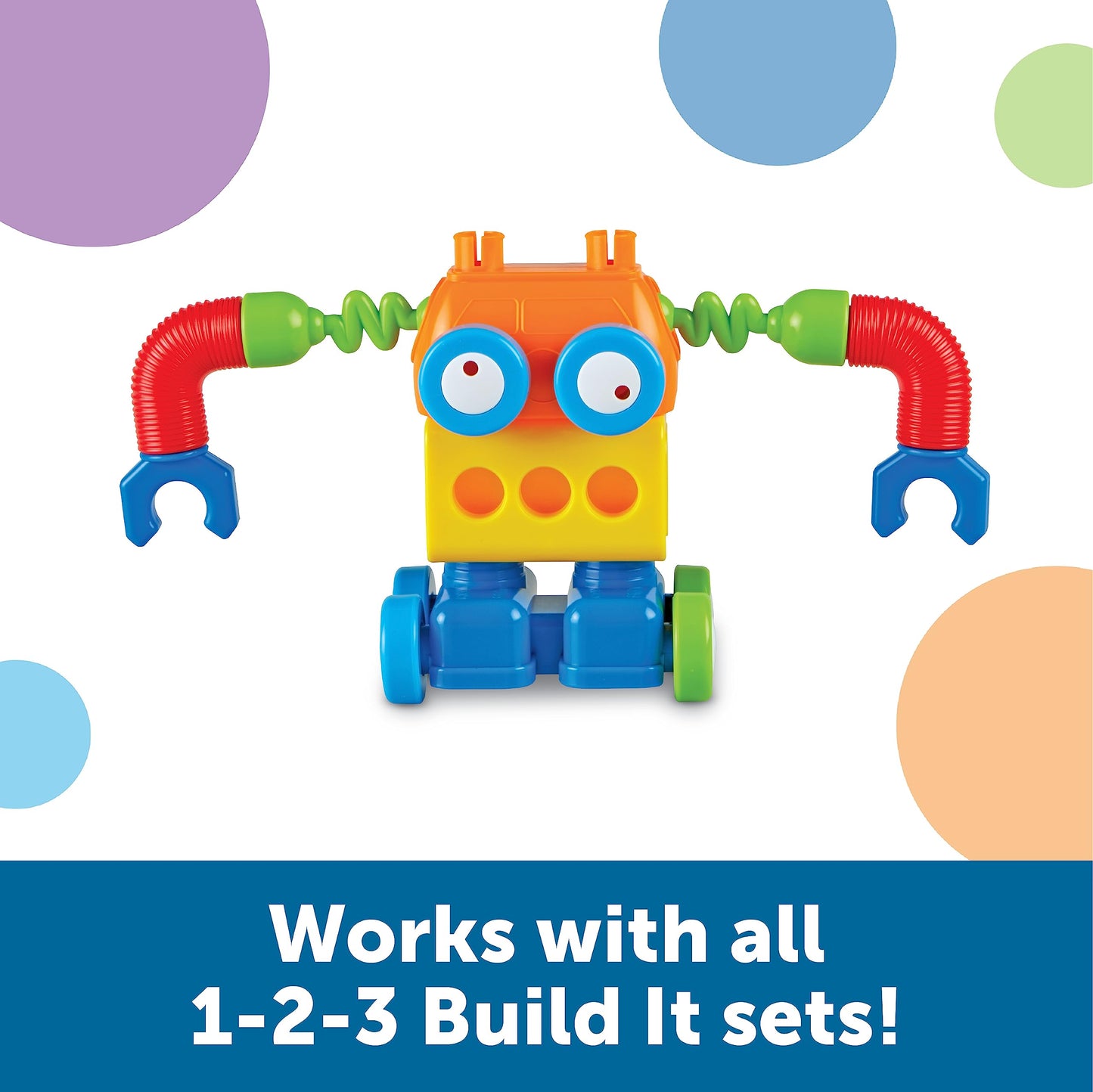 Learning Resources 1-2-3 Build It! Robot Factory, Fine Motor Toy, Robot Building Set For Unisex Children Ages 2+