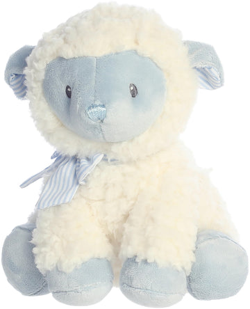 Aurora® Playful Blessing Lamb™ Boy Lamb™ Baby Stuffed Animal - Comforting Companion - Imaginative Play - Blue 9 Inches