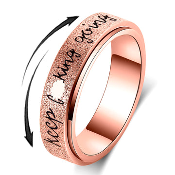 Luckyamor Fidget Rings Women For Anxiety Rings:Stainless Steel Fidget Rings For Men Spinner Ring Personalized Inspirational Fidg