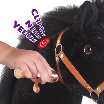Ponycycle Kids Ride Horse Riding Horses For 3-5 Years Old Horse Ride On Toy With Brake(30' Height/Size 3 Classic Model U) Children Ride-On Pony With Wheels Plush Giddyup Boys & Girls Gifts Ux326