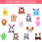 FUN LITTLE TOYS Valentines Mini Plush Toy Set, 28 Packs Cute Stuffed Animals, Pink for Kids & Classroom