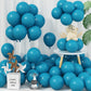 Jobkoo Peacock Blue Balloons 5 Inch, 60Pcs Small Turquoise Balloon Teal Blue Latex Balloons 5'' Mini Matte Dark Teal Aqua Blue H